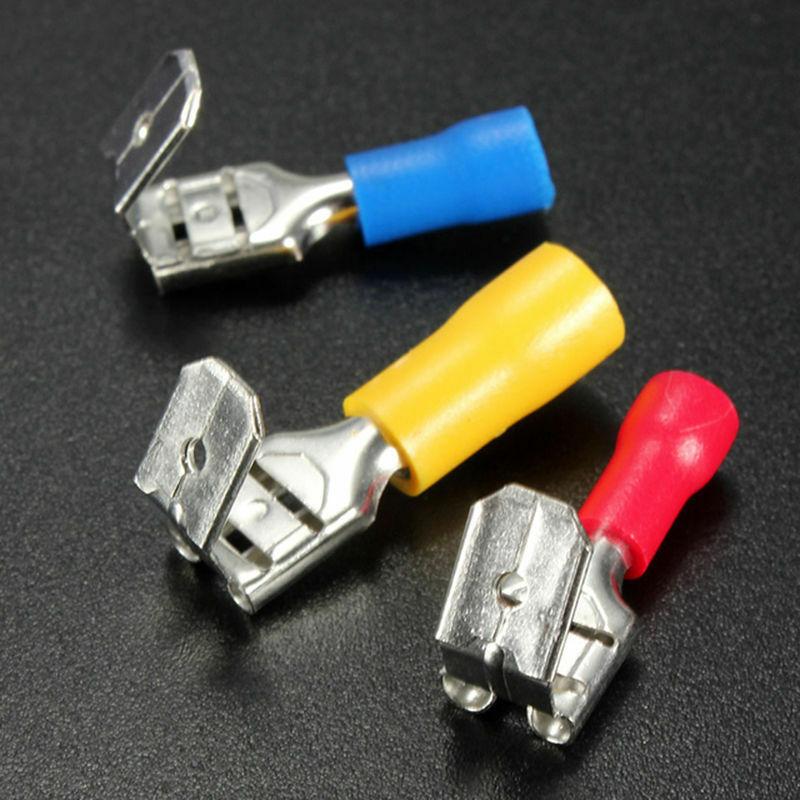 25 шт. плоские соединительные втулки с изолированными ответвленными кабельными наконечниками для плоских соединителей 0,5–6 мм²