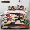 Demon Slayer Bedding Set Kamado Nezuko Duvet Cover Set Bedspread Pillowcase King Queen Full Single Size Bed Linen Boys Teen Gift