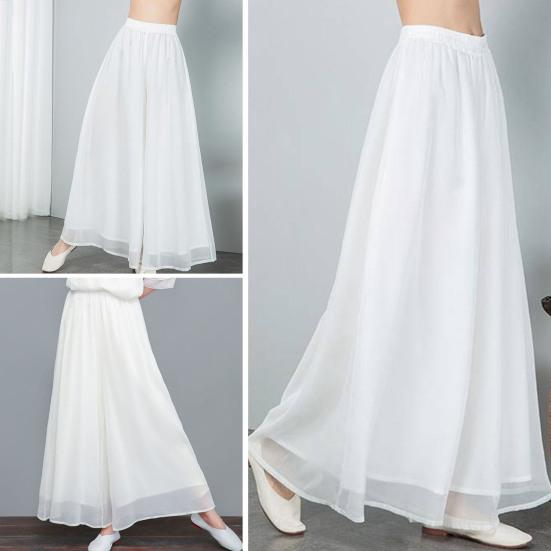 Женские брюки с высокой талией, шифоновые, широкие, элегантные, свободные, дышащие, удобные, свободные классические брюки, женские брюки