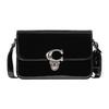 New Studio Cow Leather Small Square Bag, Crossbody Bag, Shoulder Bag Women's Black CE723-LHBLK