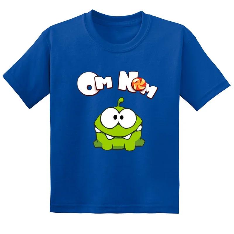 Cut the Rope Огном Лягушка Детская Футболка Смешной Мультяшный Летний Короткий Рукав Для Мальчиков Девочек Милая Одежда для Детей