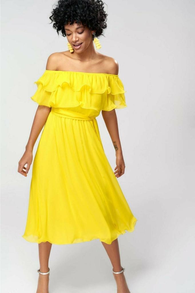 Женское платье большого размера из шифона с воротником Carmen