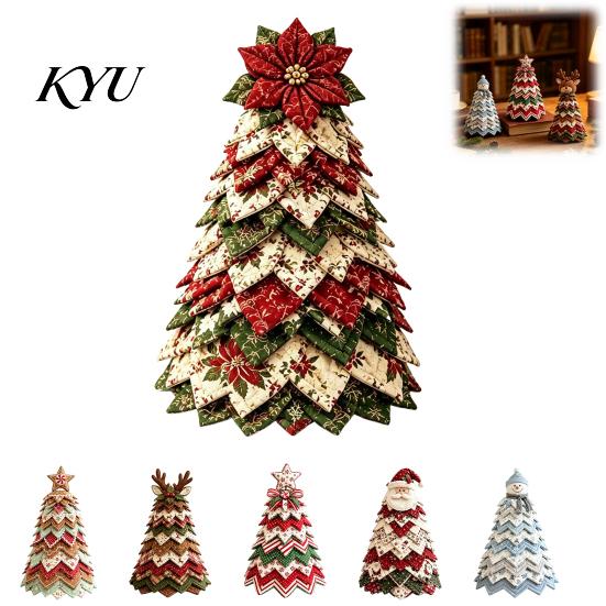 Winter Party Decorations DIY Quilted Christmas Tree Kit, Handmade Fabric Tabletop Decoration, Front Porch Holiday Decor Festive Craft Project for Home