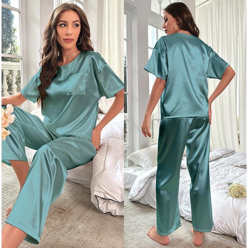 Большие размеры женские летние брюки с короткими рукавами домашняя одежда свободный повседневный пижамный комплект