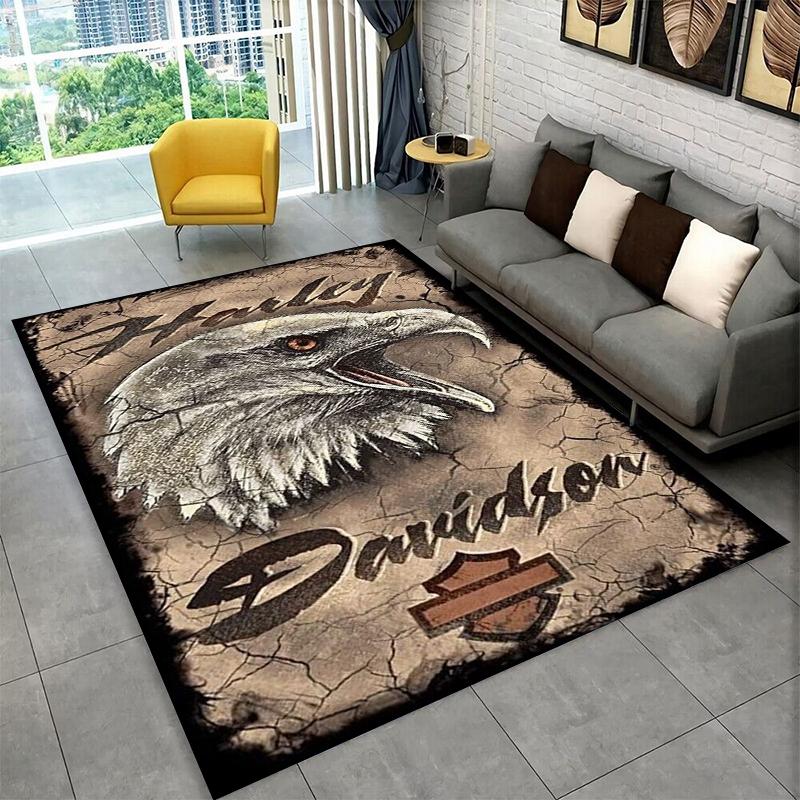 Classic H-Harley Racing Moto Carpet Rug for Playroom Bedroom Living Room Sofa Home Decor,kid Game Area Rug Non-slip Floor Mat