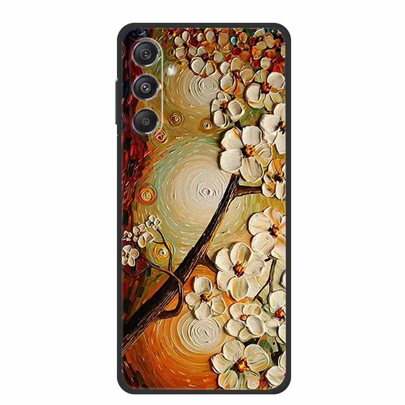 Чехол для Samsung Galaxy A16 5G 3D тиснение Черный Силикон Мягкая Задняя Крышка Чехол Для Samsung C55 M55 M35 A35 M34 A15 A25 S24 FE Чехол
