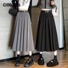 Autumn Women's Suit Skirt Half-body Skirt Medium Long Pleated Skirt High Waist Draped A-line Skirt Tide with Belt