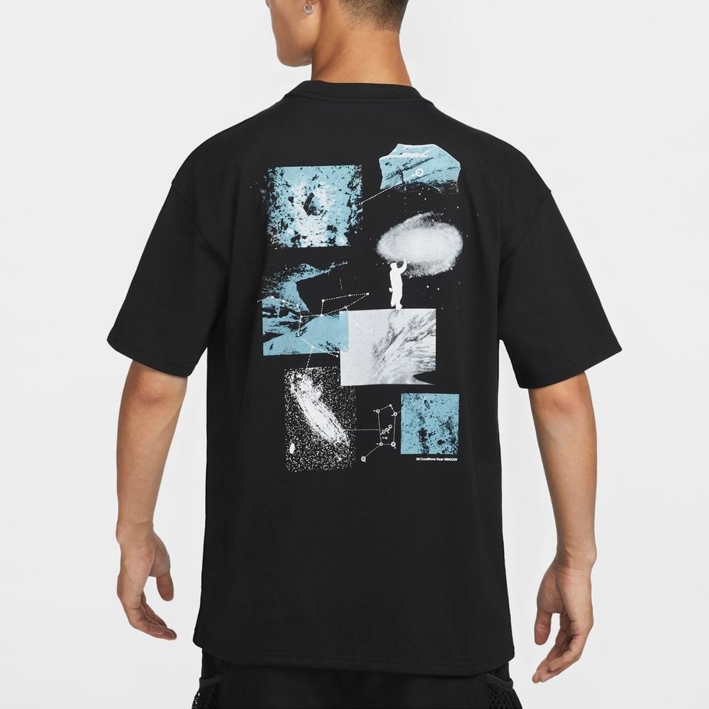 Nike Пуловер с принтом логотипа серии ACG, с круглым вырезом, дышащая футболка с коротким рукавом, мужские топы, черный FZ5276010