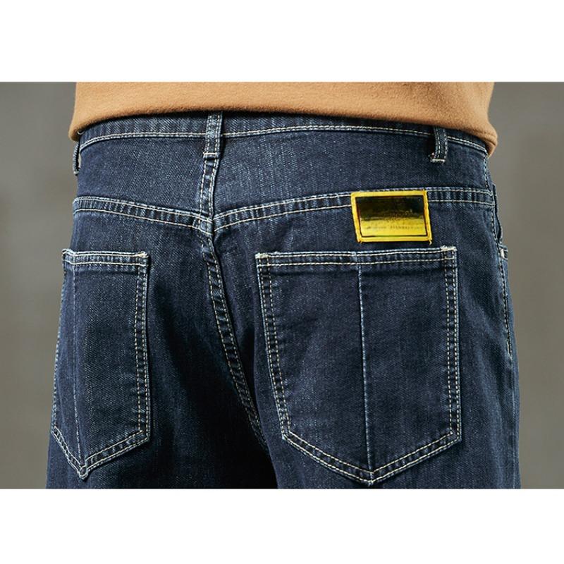 Plus Size Autumn Style Jeans Long Pants Blue Men Elastic Loose Vintage High Waist Basic Casual Fashion Harem Men Trousers
