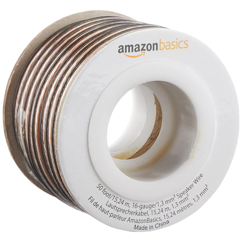 Кабель для акустической системы Amazon Basics, 16 AWG, 15 м, Бронзовый