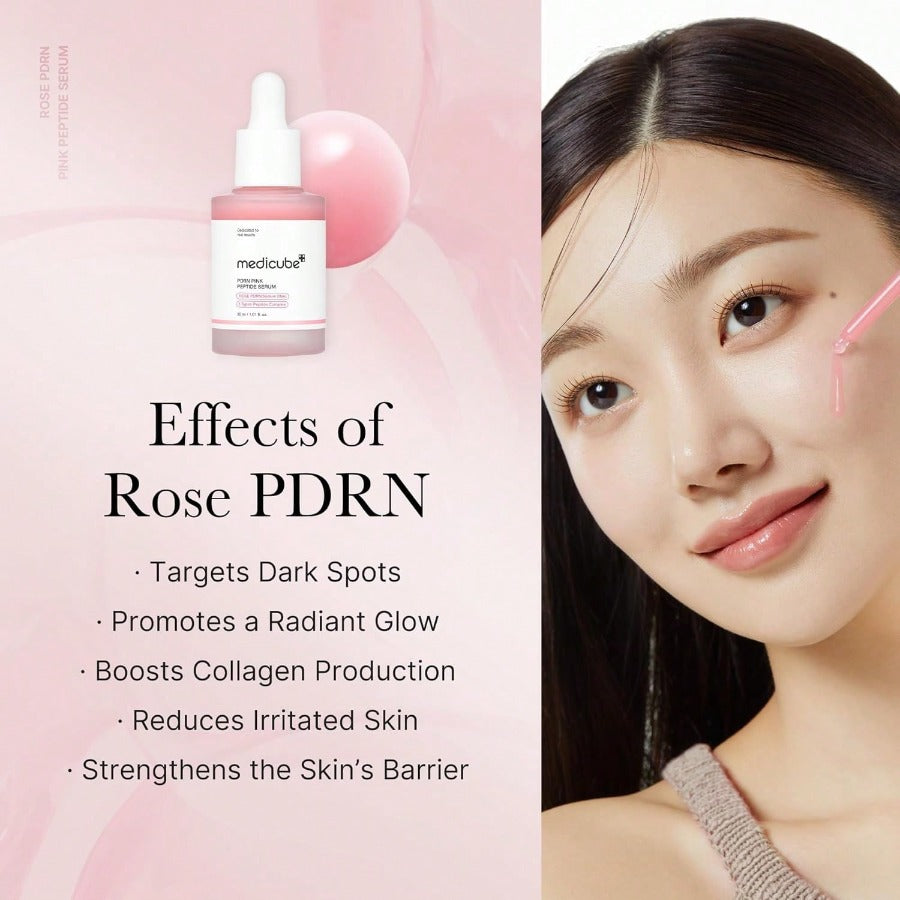 Сыворотка Medicube PDRN Pink Peptide 30 мл / 1,01 унции, Сыворотка с розовым сиянием, Увлажняющая и питательная, повышающая упругость