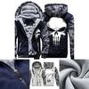 Punisher Skull Camouflage Coat Zipper Unisex Jacket Sweatshirts Hoodie Thicken