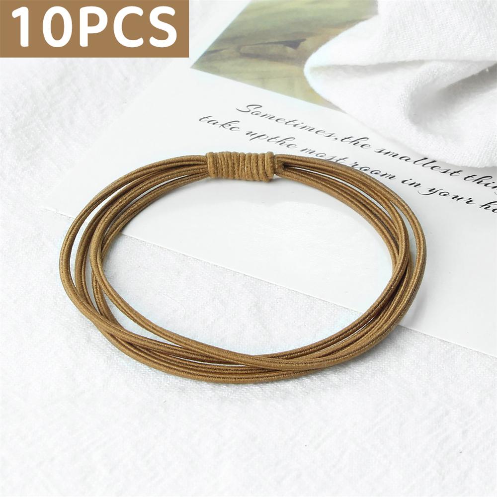 10 шт. Простые многослойные резинки для волос Женские базовые однотонные резинки Аксессуары для волос Повязка-держатель Скранчи Подарок для девочки