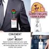 Sorry I'm Late I Saw A Dog Fun Shaped Badge Reel Holder with Metal Shark Clip Office Hospital Lab Work ID Tag Badge Gift for Doctor Nurse Social