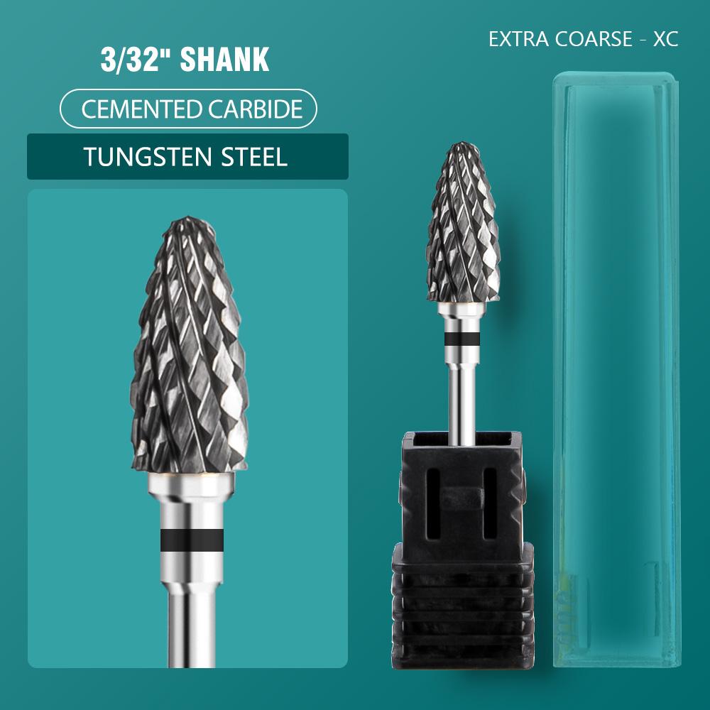 5 In 1 Carbide Tungsten Nail Bit Dual Rotation Volcano/Tornado Milling Cutters Fast Remove Acrylic Hard Gel ManucureTools