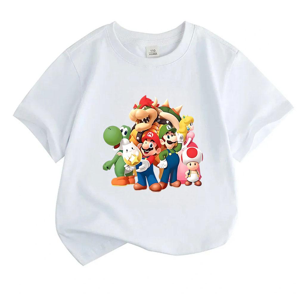 Cartoon Game Characters Print Kids T Shirt 100% Cotton Crew Neck Short Sleeve Unisex Boys Girls Casual Soft Comfortable Tee Tops for Daily Wear Summer