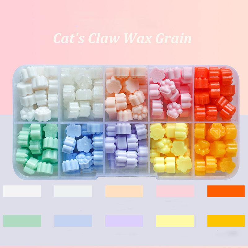 180 шт. Восковые гранулы для запечатывания, 10 ячеек Лапка кошки, Цветок сакуры, Звездочки для восковой печати