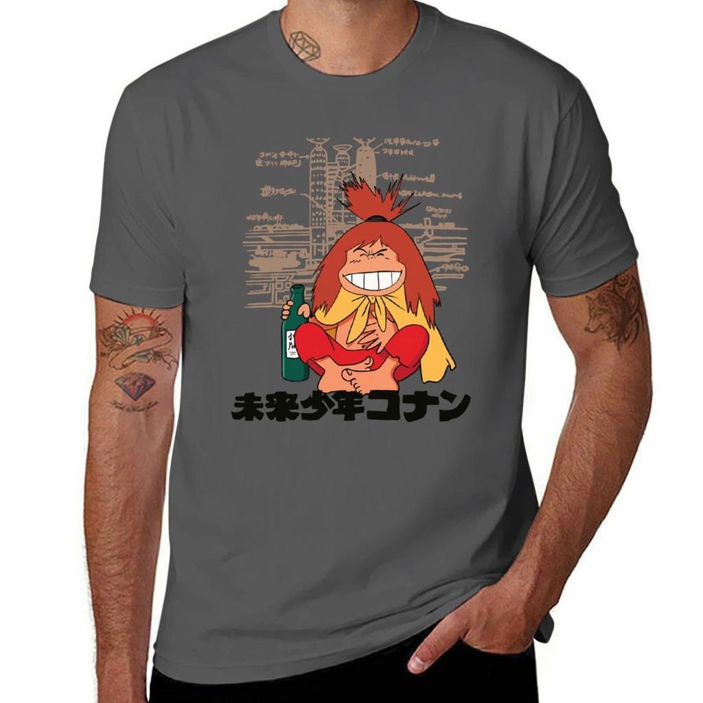 Jimsy Conan The Future boy best friend design Premium T-Shirt Basic Solid Tee for Daily Use