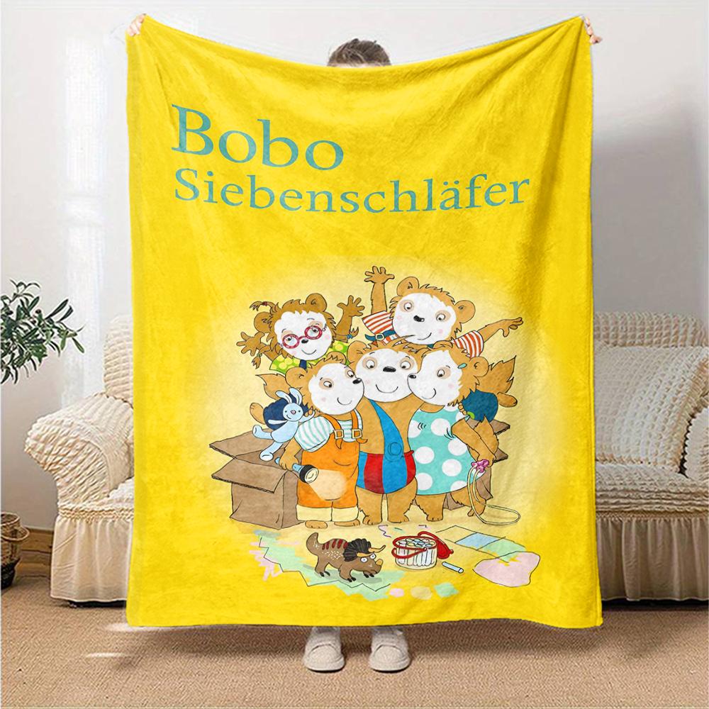 Bobo Theme Printed Blanket - Perfect for Couch, Bed, Travel & Outdoor Use | Machine Washable, Cozy & Durable.