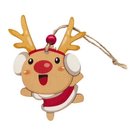 Christmas Wooden Ornaments Vintage Snowman Reindeer Santa Gingerbread Man Christmas Tree Hanging Decoration for Winter Home Decor