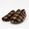 Men's BONADONA Comfort Fleece Slippers with Plaid and Brown Gradient