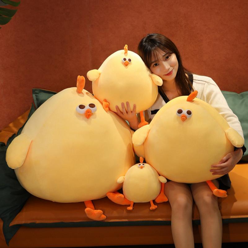 High-quality Pp Cotton Filled Yellow Chicken Plush Toy Cute And Cuddly