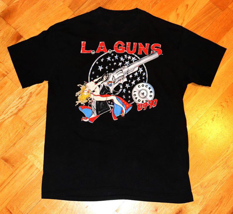 LA GUNS Хлопковая Черная Мужская S-234XL Футболка Для Фанатов Унисекс Футболка