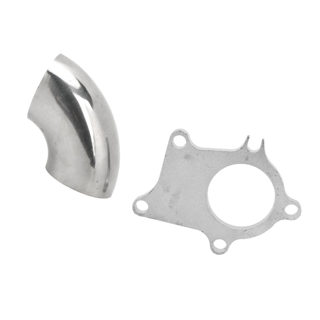 Turbo Downpipe Flange with 2.5in 90 Degrees Elbow High Temperature Resistant Fit for T3 T4 5 Bolts Turbo