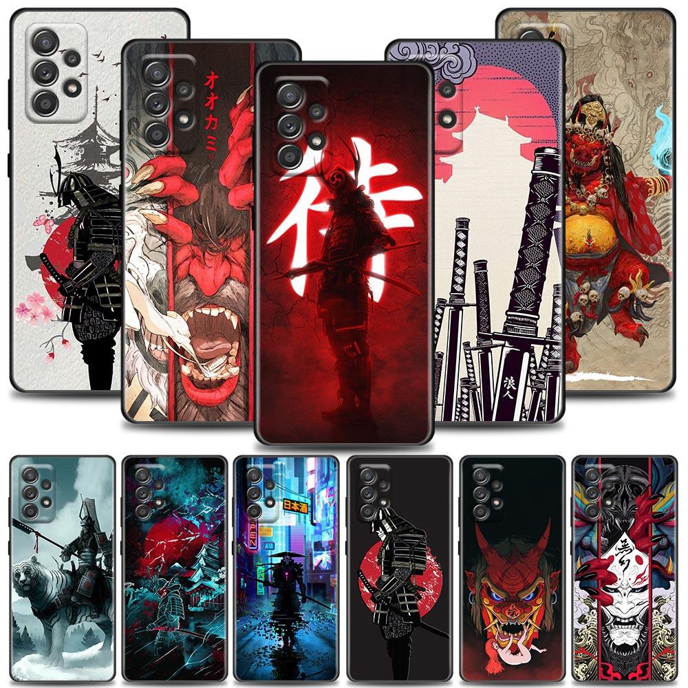Чехол для Samsung Galaxy A72 A52 A53 A71 A91 A51 A42 A41 Note 20 Ultra 8 9 10 Plus Чехол Красное Солнце Японский Самурай Демон Искусство Аниме