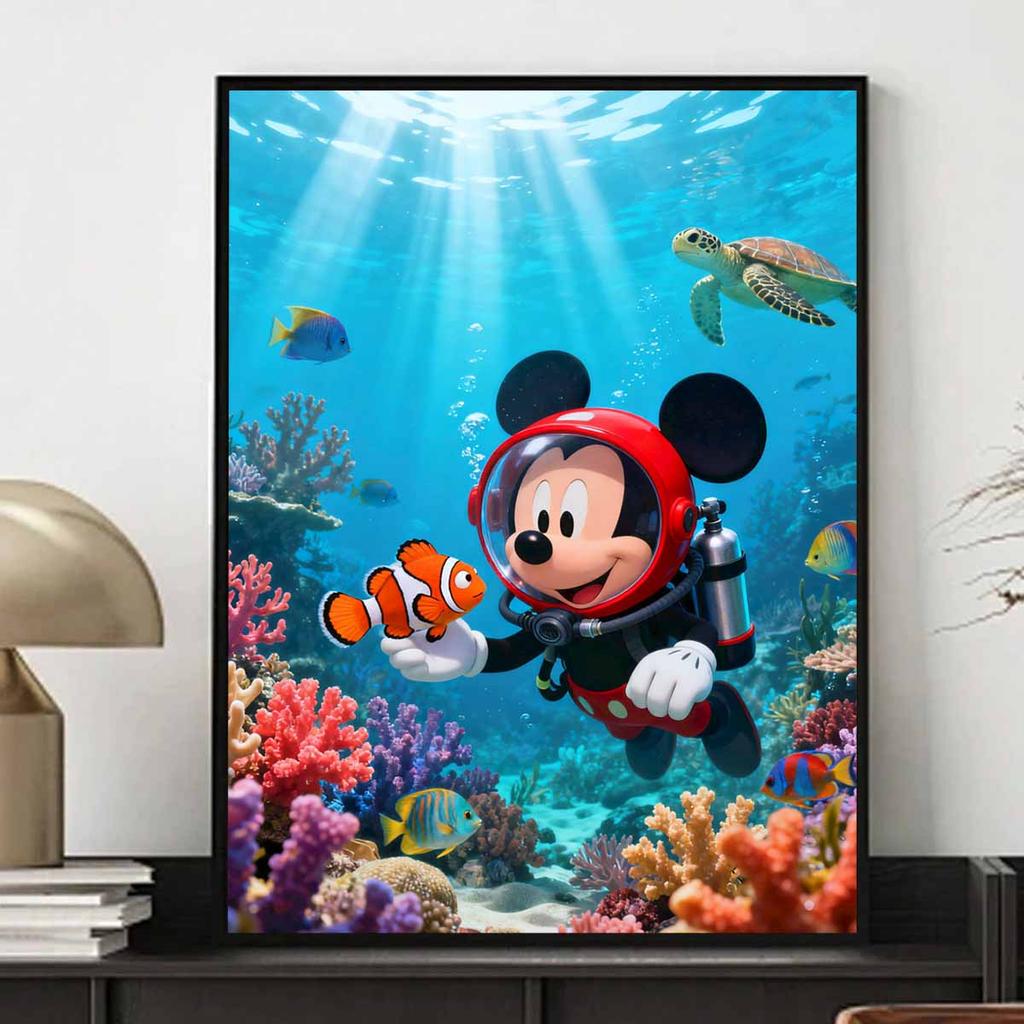 Disney Diamond Painting Underwater Mickey Diamond Art Painting Set for Home Office Decoration Handmade Gifts