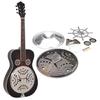 Guitar Resonator Cones Soundhole Screens Tailpiece Bridge Saddles Guitar Hardware Set for Instrument Maintenance