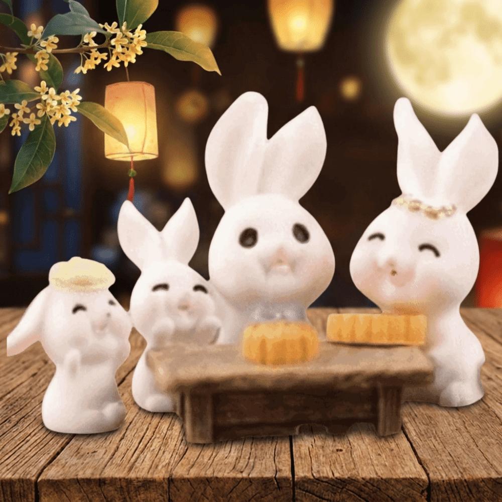Mooncake Micro Landscape Decor Resin Mid-Autumn Festival Desk Figurines Mini Ornaments Home