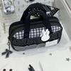 Handheld Pencil Case Plaid Polka Dot Stationery Bag Aesthetic Stationery Organizer  Students