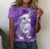 Summer Rabbit Print 3D T-shirts Women Streetwear Fashion Casual Y2k Short Sleeve T Shirt O-neck Tops Clothes