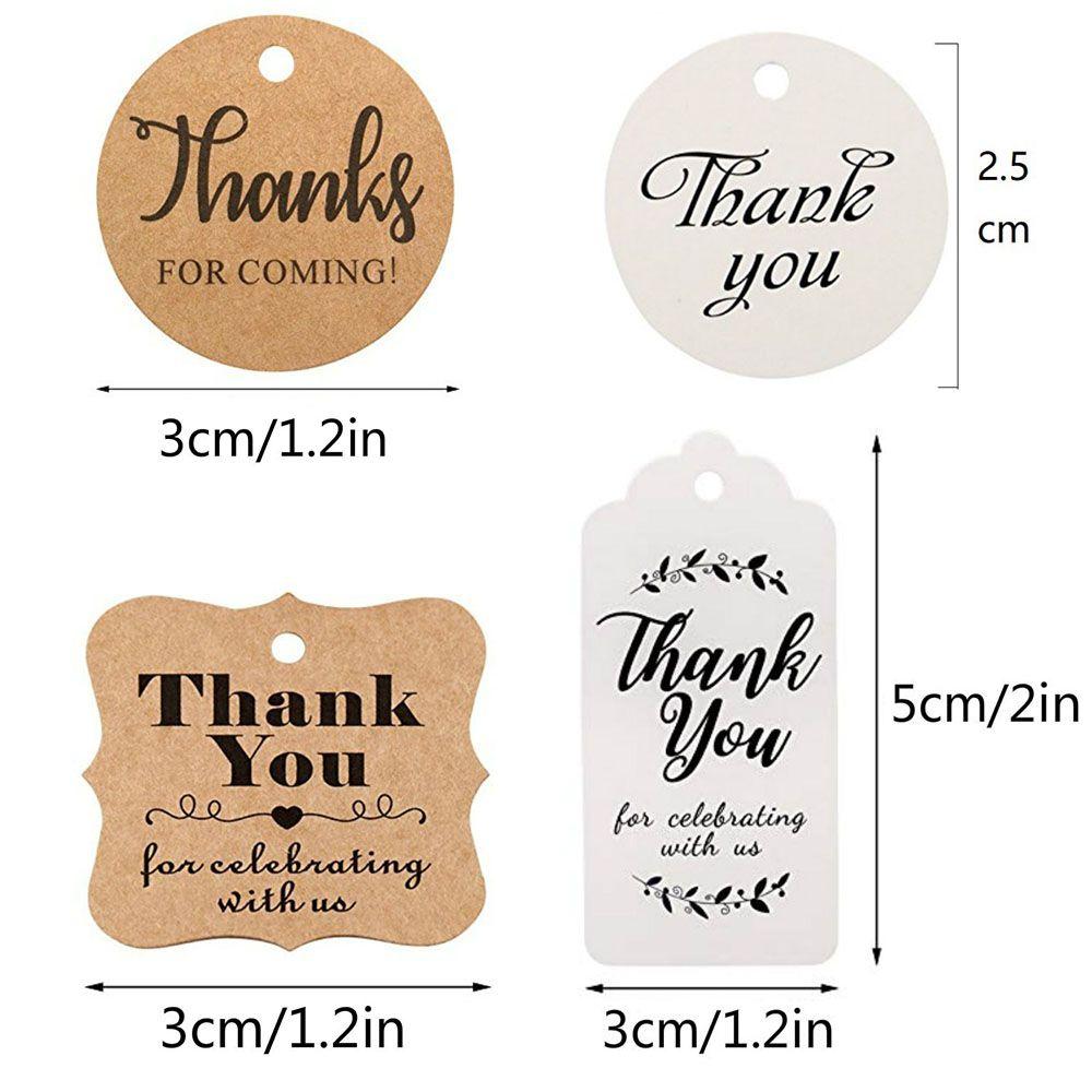 100pcs Cards Wedding Party Luggage Handmade Thank you Hanging Label Jute Twine Kraft Gift Tags