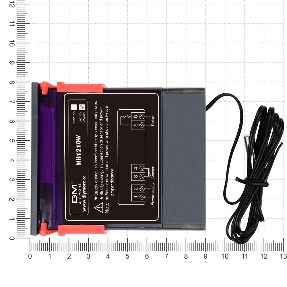 MH1210W Контроллер температуры DC12V/24V AC90-250V/AC110-220V 10A Термостат (с датчиком) Управление отоплением и охлаждением