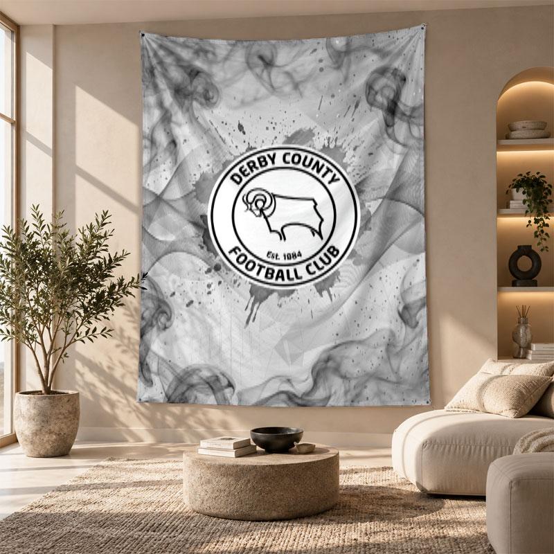 Decorative Tapestry,Derby County Football Printed Wall Art, Lightweight Wall Hanging For Bedroom Background
