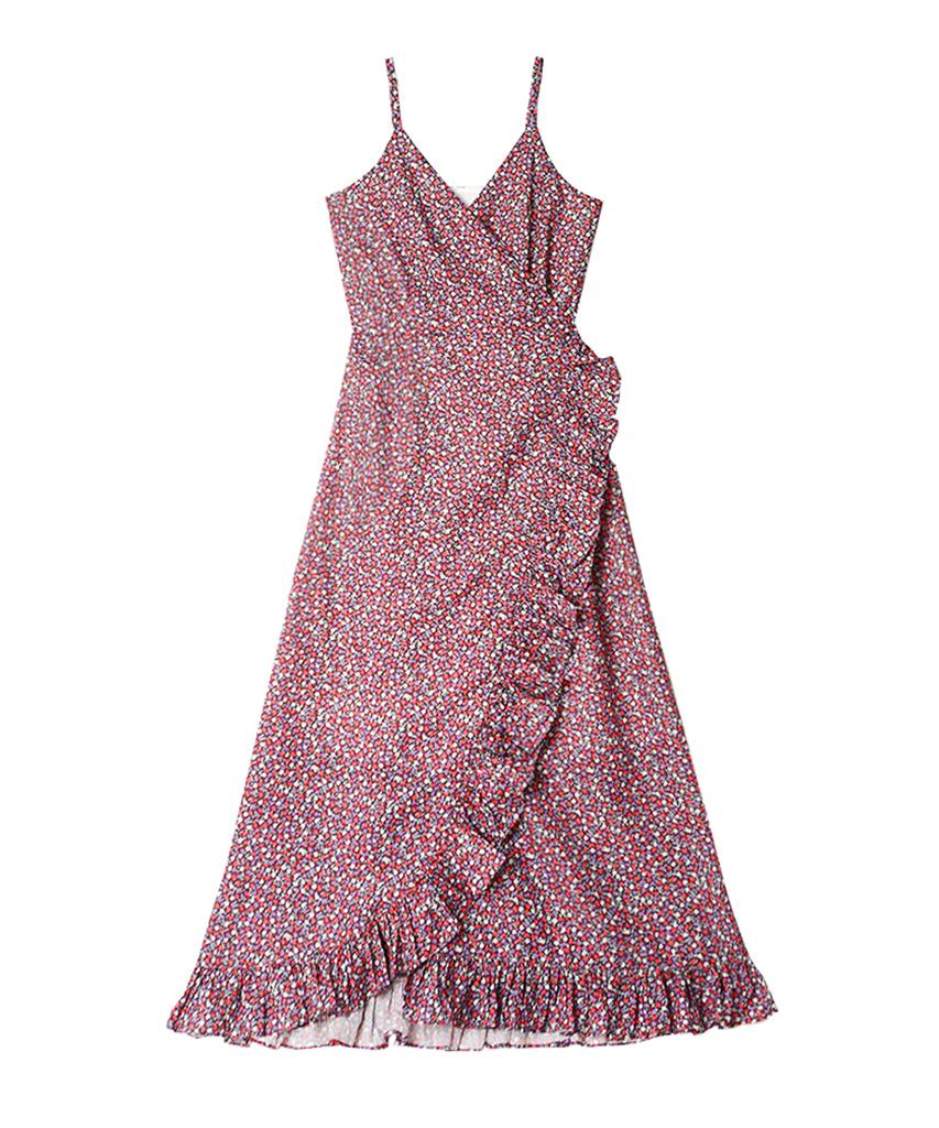 Bikini Bender Jubilee Ruffle Wrap Long Dress - Floral