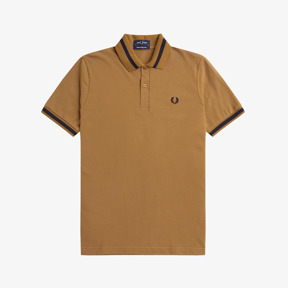 Fred Perry [M2] Однотонная рубашка Fred Perry - Темная карамель/Темно-синий Afpm2410002-T86