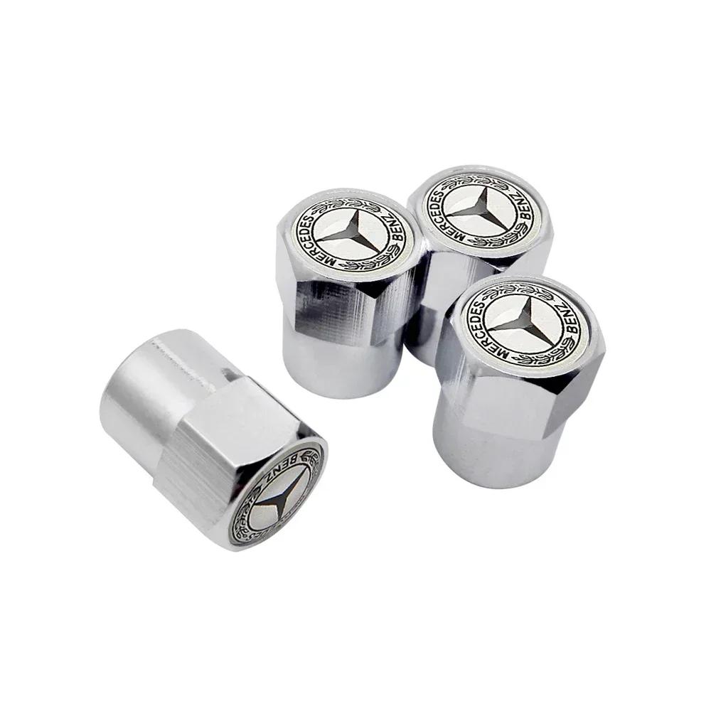 New C200 E200 For Mercedes Benz 4Pcs Car Wheel Valve Caps Tire Tyre Stem Air Cover Metal Emblem Accessories For Mercedes Benz G