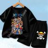 One Piece Kids Outfit Chopper Luffy Tracksuit Suit Children Summer Short Sleeve Clothes Set Anime Boy Girl T Shirt Shorts 2pcs