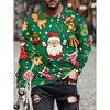 Tshirts 3d Mens Christmas Fashion Print Long Sleeve Tshirt Round Neck Y2k Clothes Man Autumn Fashion Loose Mens Casual Tops