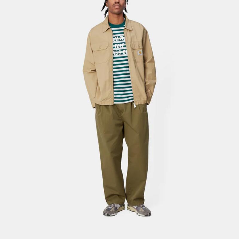 Carhartt WIP Рубашка на молнии с длинным рукавом Мужские рубашки Хаки I032962-1YA-02