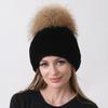 Зимняя теплая меховая шапка с помпоном, шариковая шапка из натурального меха кролика рекс, лисы, пушистая женская шапка