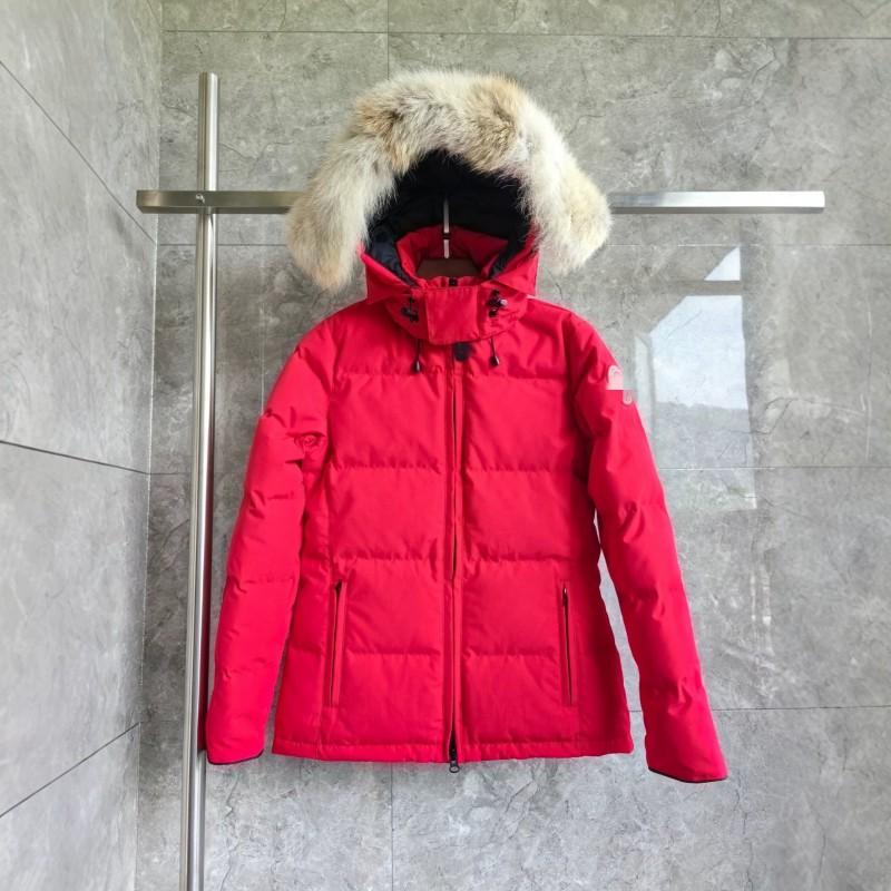 Womens Winter Down Jacket With Faux Fur Collar Hooded Puffer Coat 85-90% White Duck 700 Fill Power