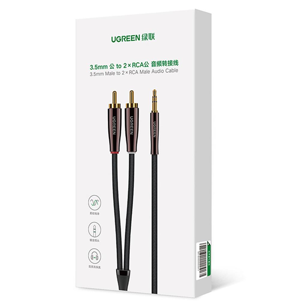 Ugreen Premium Copper 3.5mm to 2RCA Male Audio Cable 2m - Model AV170