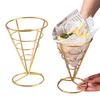 Ice Cream Cone Holders Stainless Steel French Fries Stands Food Cone Display Stand for Individual Waffle Pizza Charcuterie Kitchen Party Supplies