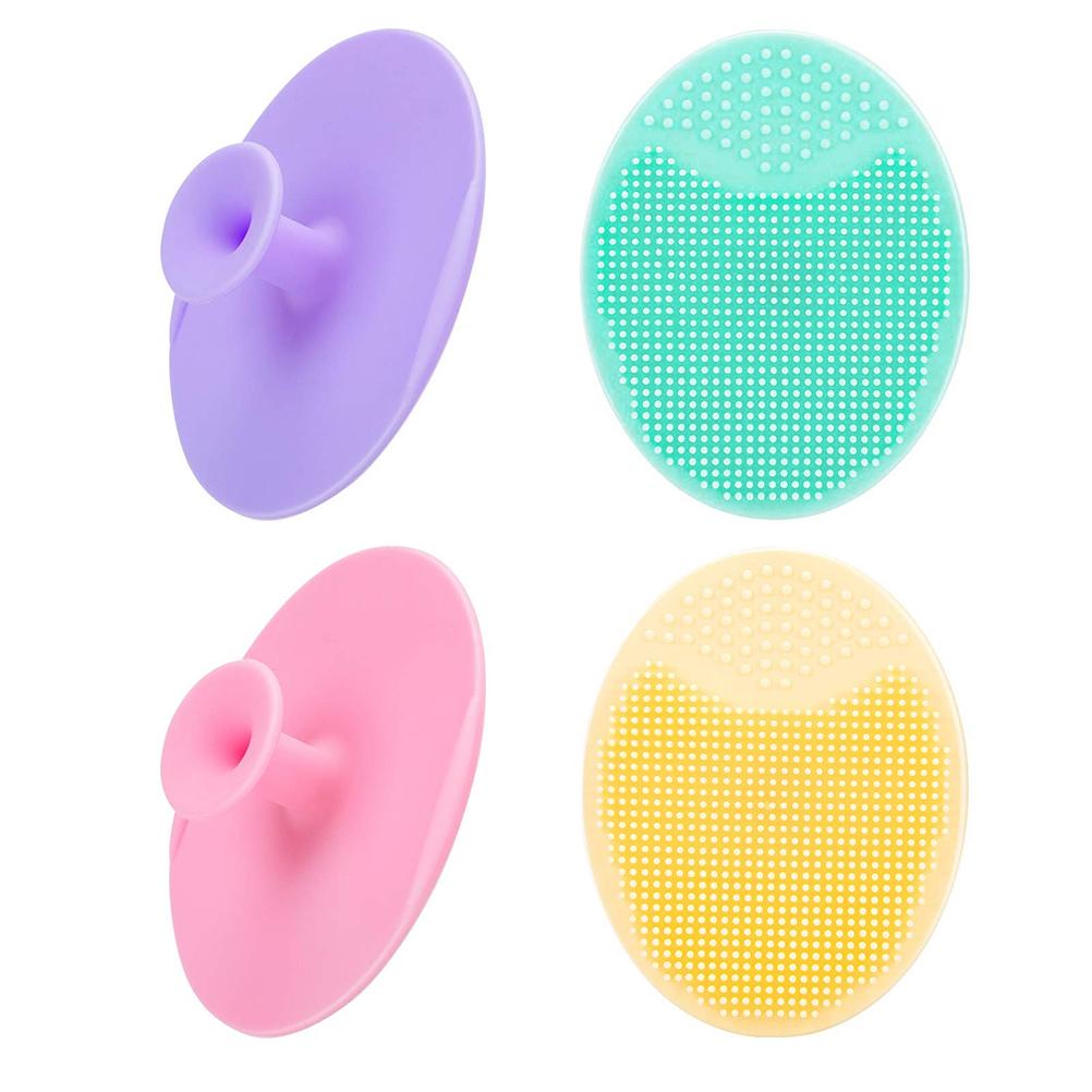 4 Pcs Face Scrubber Silicone Facial Cleansing Brush Face Exfoliator Massager Blackhead Acne Pad