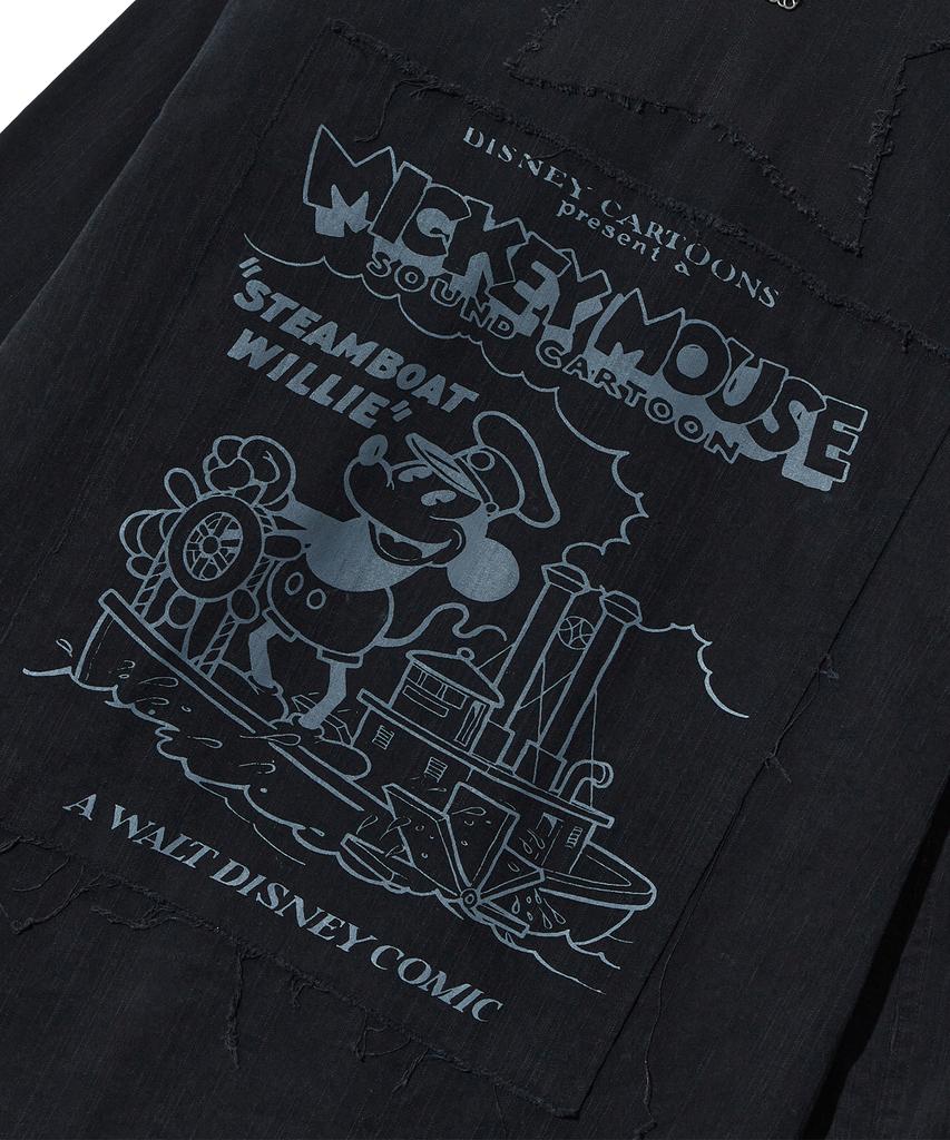 ULKIN [Disney] Oversized Patchwork Shirt_Black