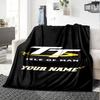 Isle Man Tt Customize Text Blanket Gift Personalized Blanket Warmthful Decor for Bed Living Room Bedding Office Chair Four Seasons Multipurpose